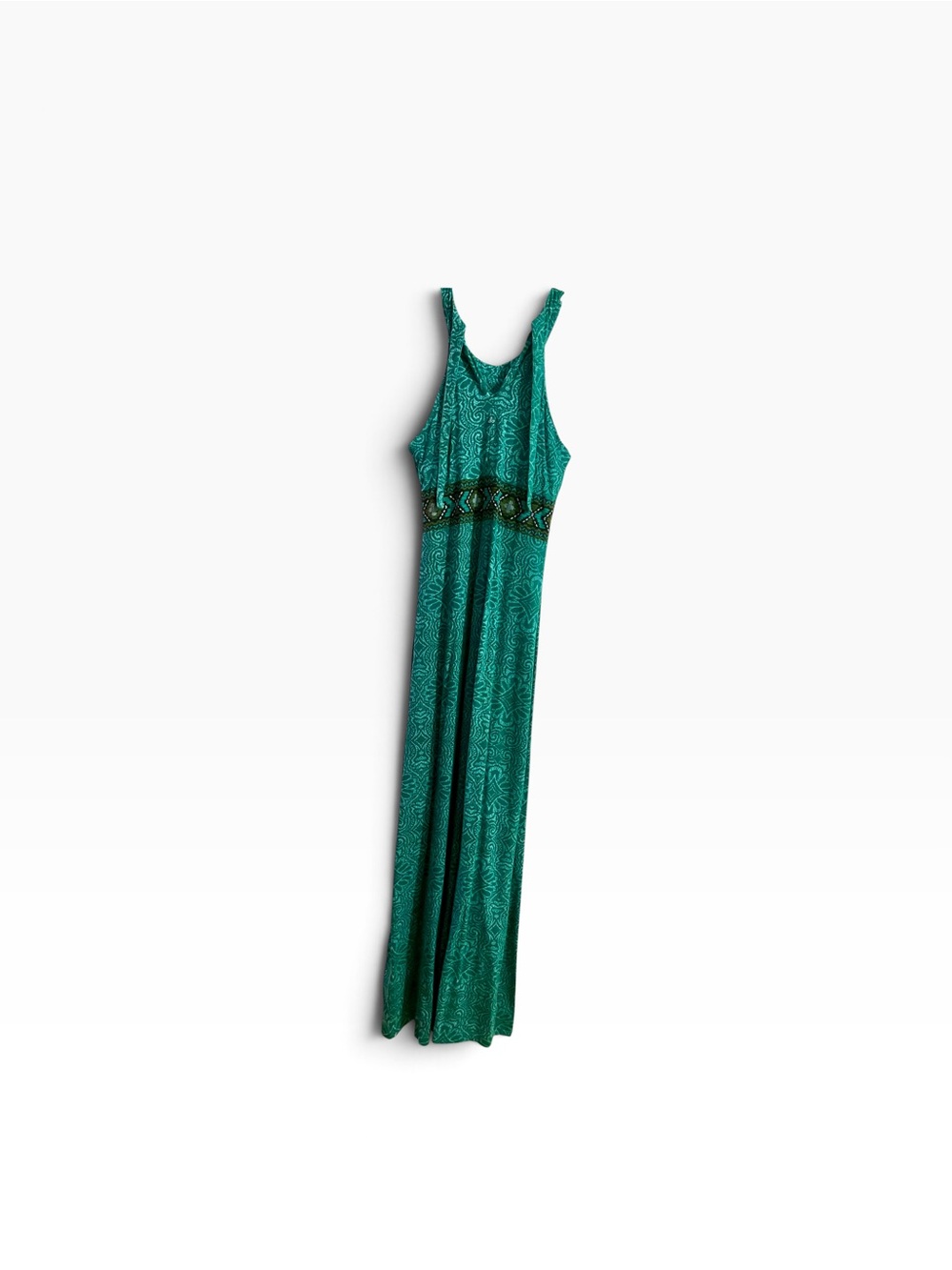 Prana Skye maxi dress green empire waist, boho